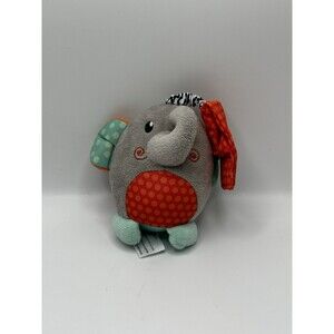 Spark Create Imagine Gray Elephant Plush Baby Toy Crinkle Tail Taggie Ears EUC
